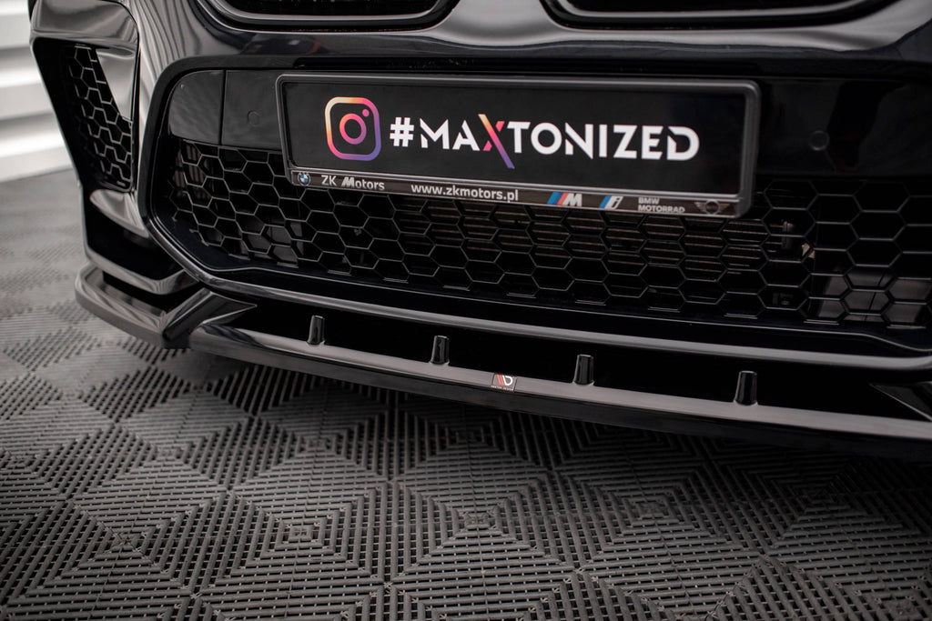 Maxton Design Street+ Spoilerlippe Front Ansatz V.2 passend für BMW X6 M F96 schwarz Hochglanz