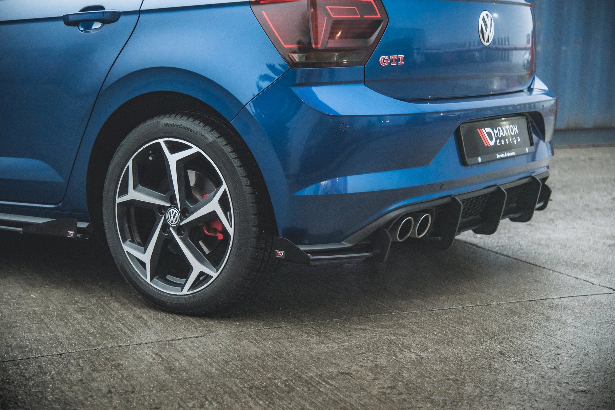 Maxton Design Street Pro Diffusor Heck Ansatz + Flaps passend für VW Polo GTI Mk6 schwarz Hochglanz