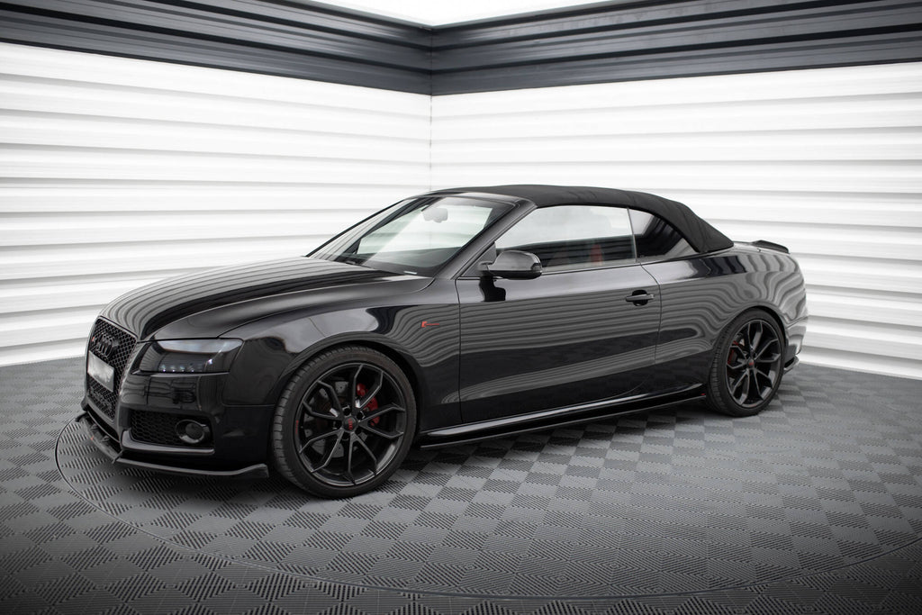 Maxton Design Street+ Seitenschweller Leisten passend für Audi S5 / A5 / A5 S-Line 8T / 8T FL schwarz Hochglanz