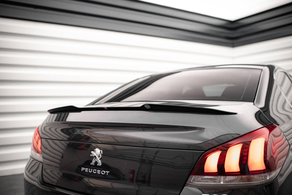 Maxton Design Spoiler CAP passend für Peugeot 508 GT Mk1 Facelift schwarz Hochglanz