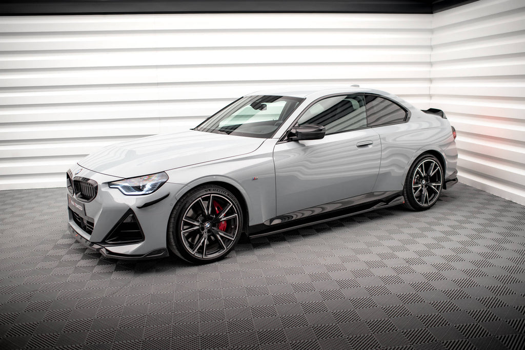 Maxton Design Street+ Seitenschweller Leisten passend für V.1 passend für BMW 2 Coupe M-Paket / M240i G42 schwarz Hochglanz