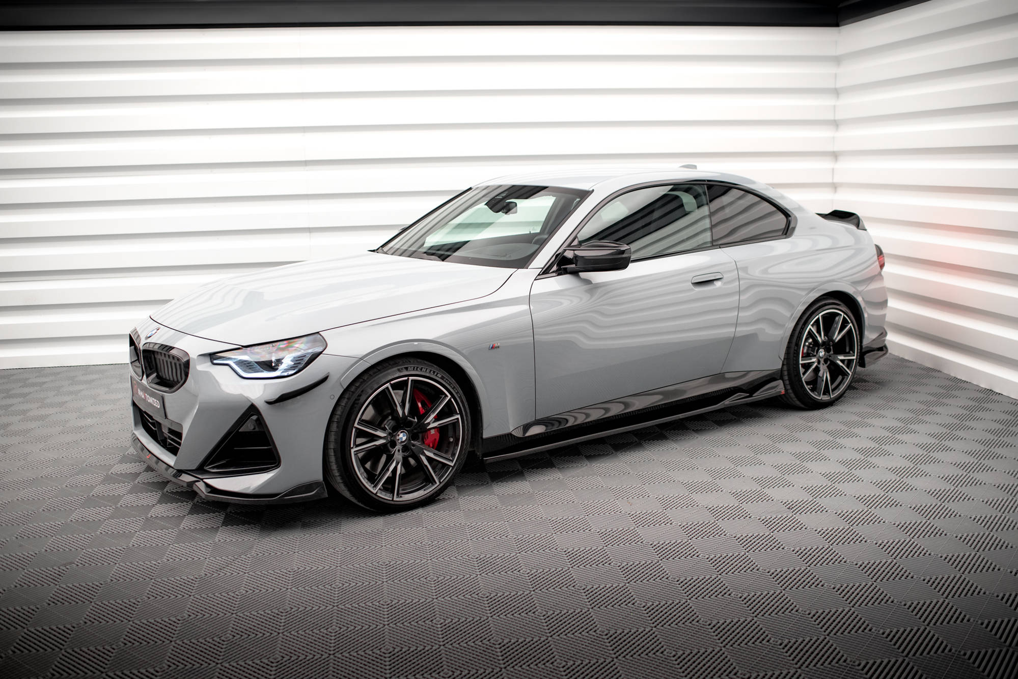Maxton Design Street+ Seitenschweller Leisten passend für V.1 passend für BMW 2 Coupe M-Paket / M240i G42 schwarz Hochglanz