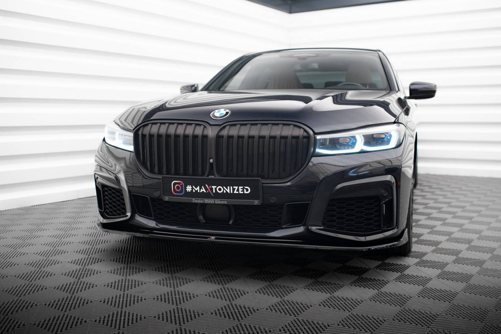 Maxton Design Street+ Spoilerlippe Front Ansatz V.4 passend für BMW 7 M-Paket G11 / G12 Facelift schwarz Hochglanz