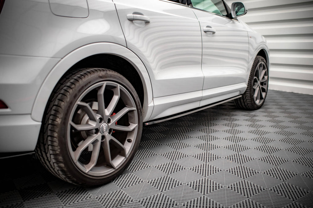 Maxton Design Street+ Seitenschweller Leisten passend für Audi Q3 Sport 8U Facelift schwarz Hochglanz