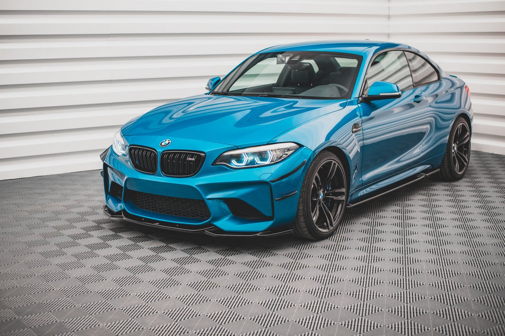 Maxton Design Street+ Spoilerlippe Front Ansatz V.3 passend für BMW M2 F87 schwarz Hochglanz