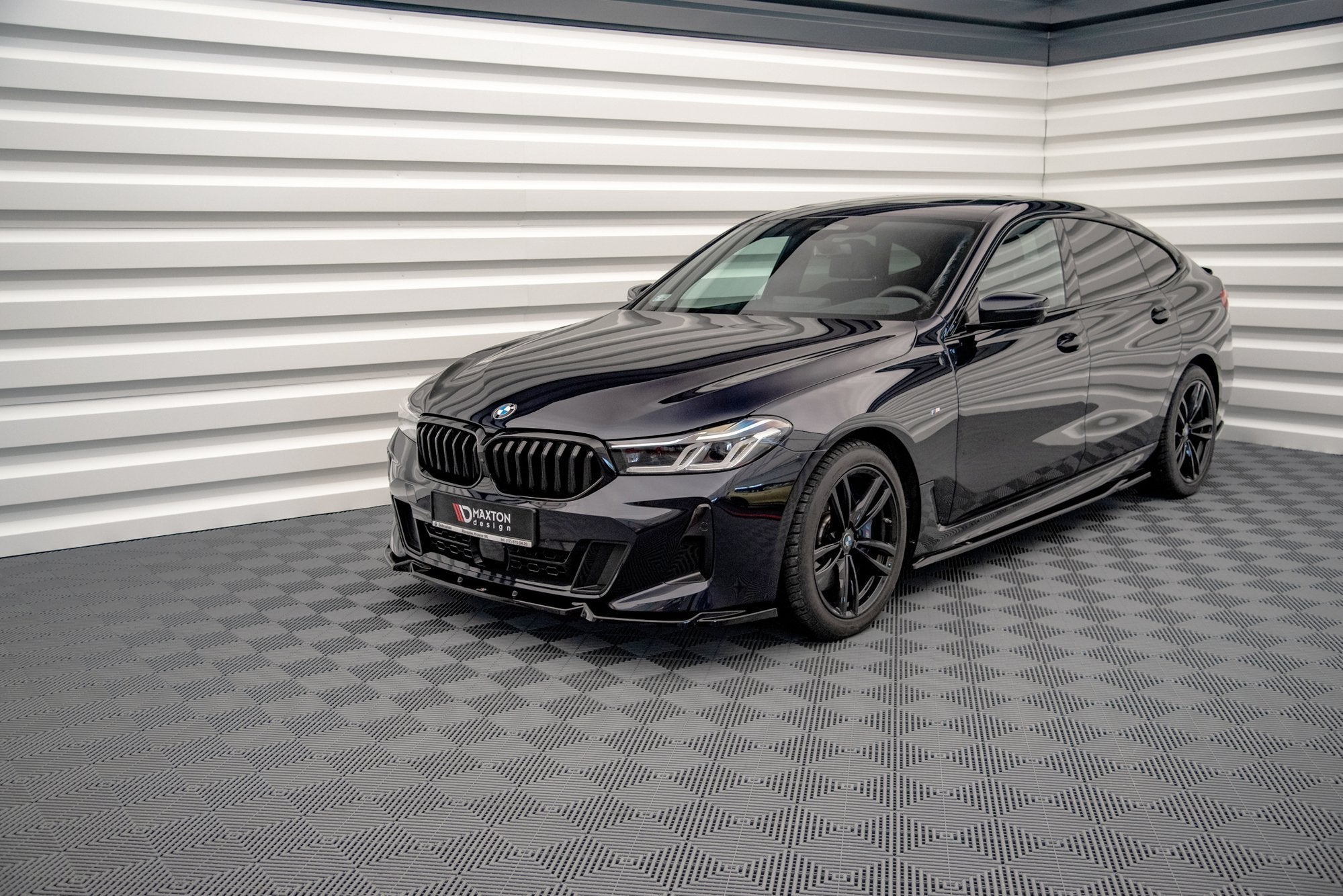 Maxton Design Street+ Spoilerlippe Front Ansatz passend für BMW 6er GT M-Paket G32 Facelift schwarz Hochglanz