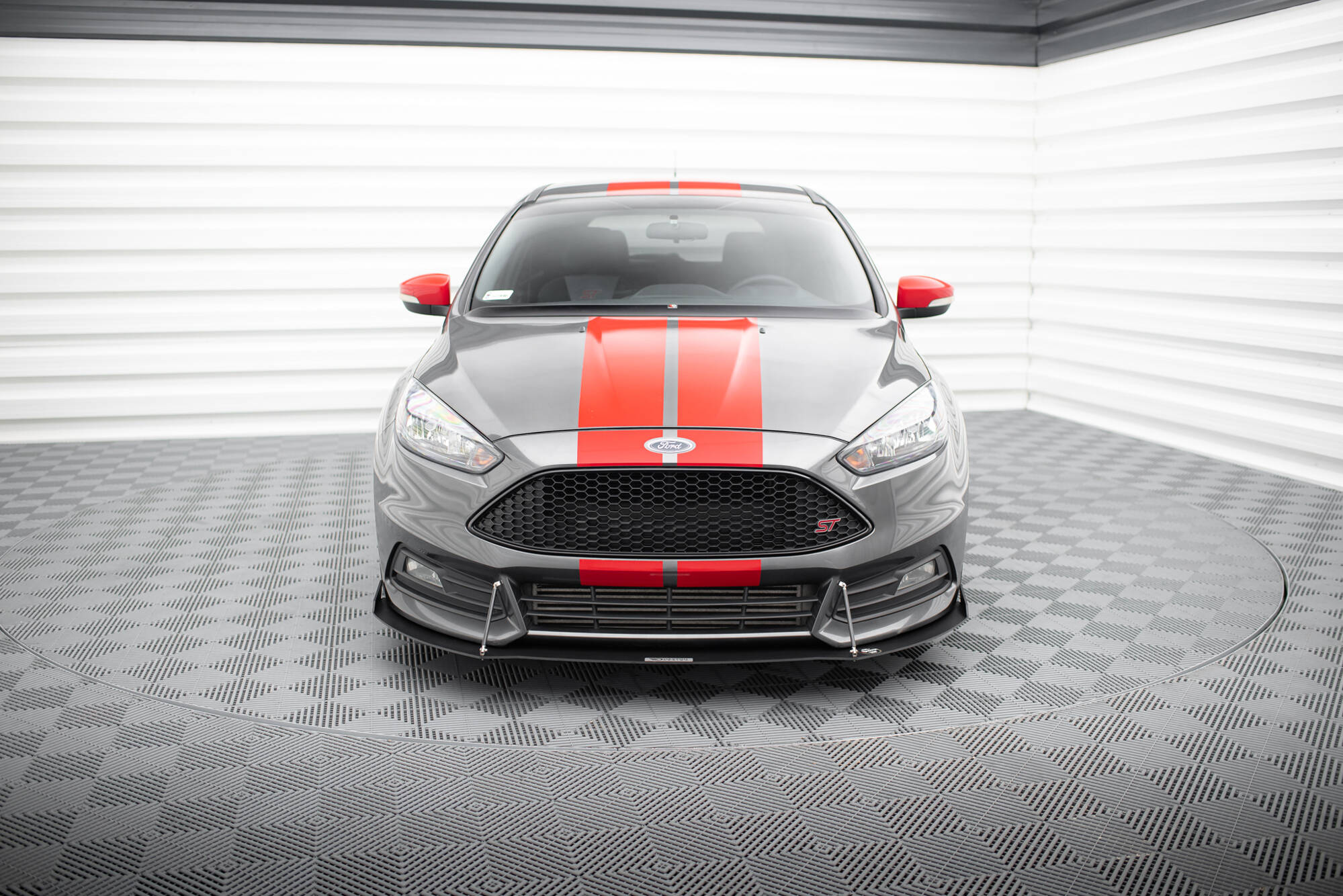 Maxton Design Sport Street+ Spoilerlippe Front Ansatz V.2 passend für Ford Focus ST Mk3 FL