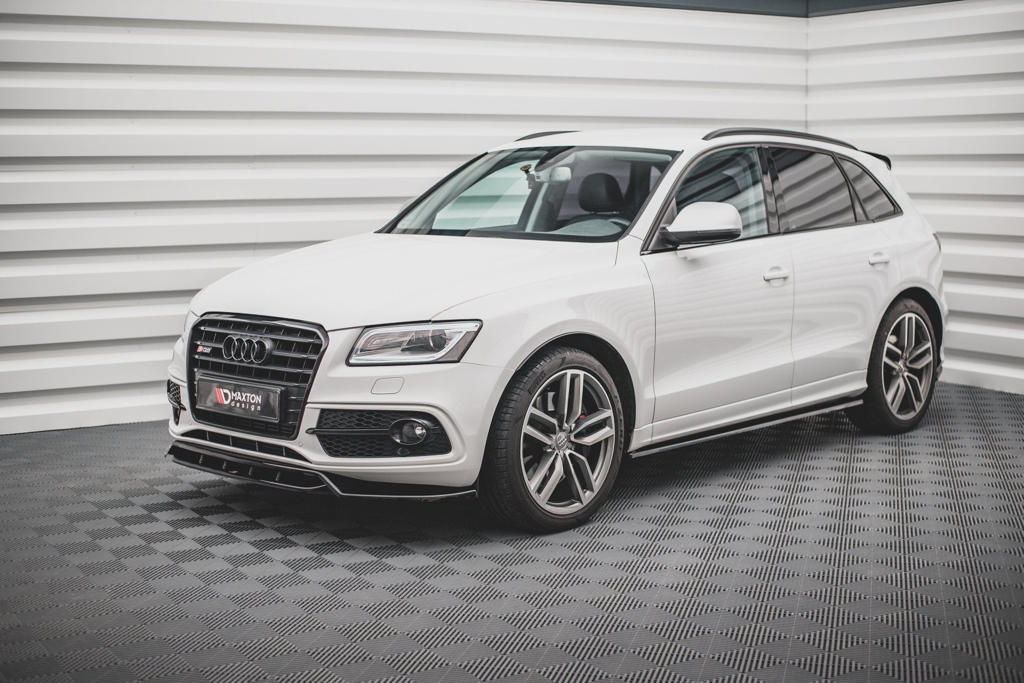 Maxton Design Street+ Seitenschweller Leisten passend für Audi SQ5 / Q5 S-Line Mk1 (8R) schwarz Hochglanz
