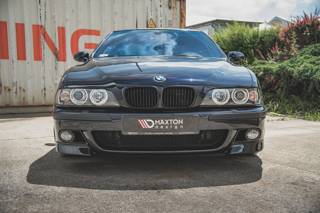 Maxton Design Street+ Spoilerlippe Front Ansatz passend für Seite BMW M5 / 5 M-Paket E39 schwarz Hochglanz