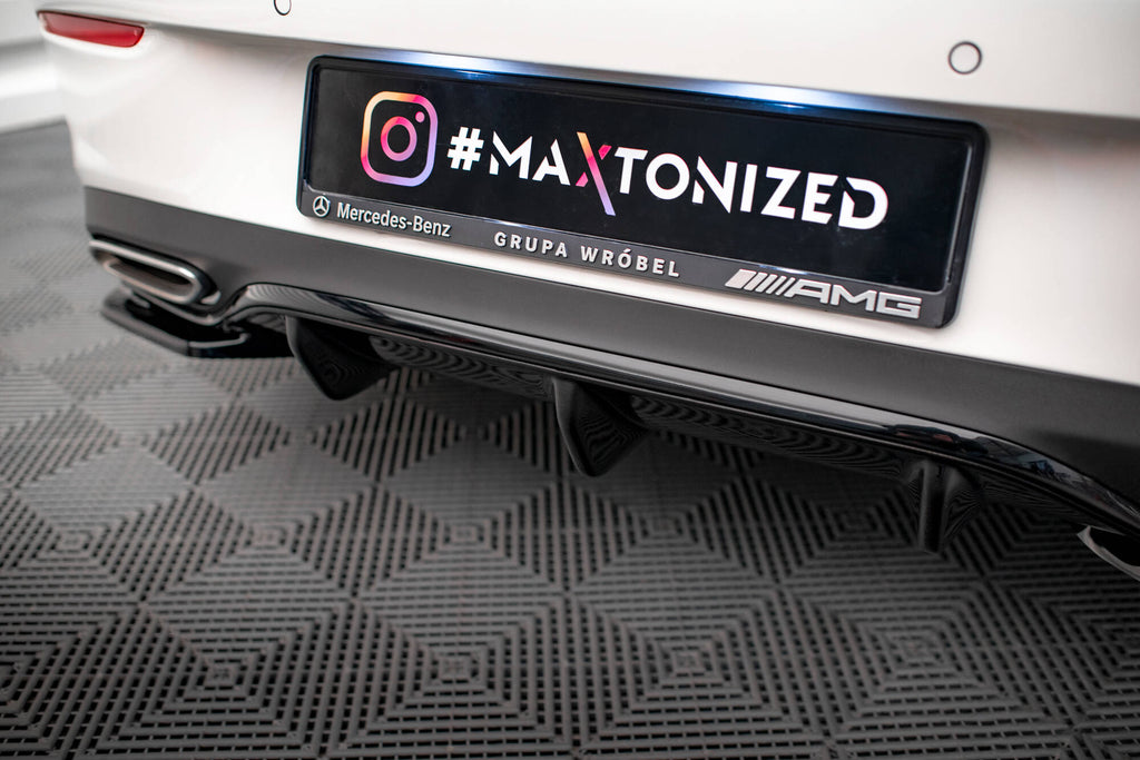 Maxton Design Diffusor Heck Ansatz passend für Mercedes-Benz E-Klasse W213 Coupe(C238) / Cabriolet (A238) AMG-Line schwarz Hochglanz