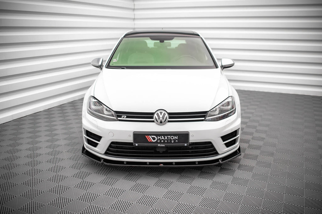 Maxton Design Street+ Spoilerlippe Front Ansatz V.4 passend für VW Golf R / R-Line Mk7 schwarz Hochglanz