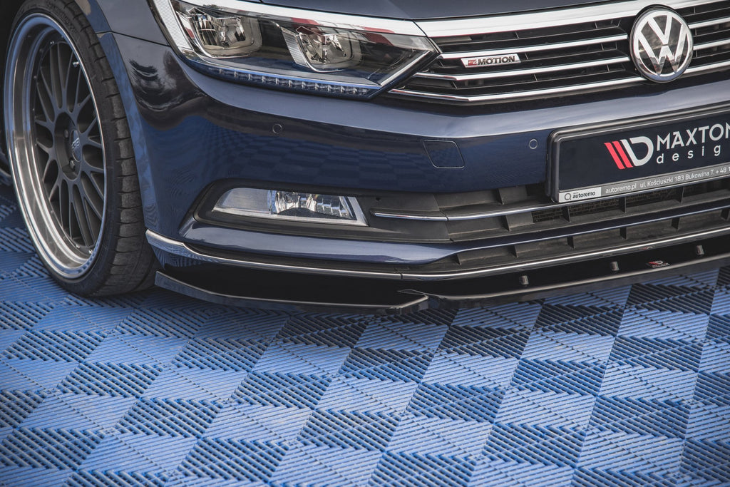 Maxton Design Street+ Spoilerlippe Front Ansatz V.1 passend für VW Passat B8 schwarz Hochglanz