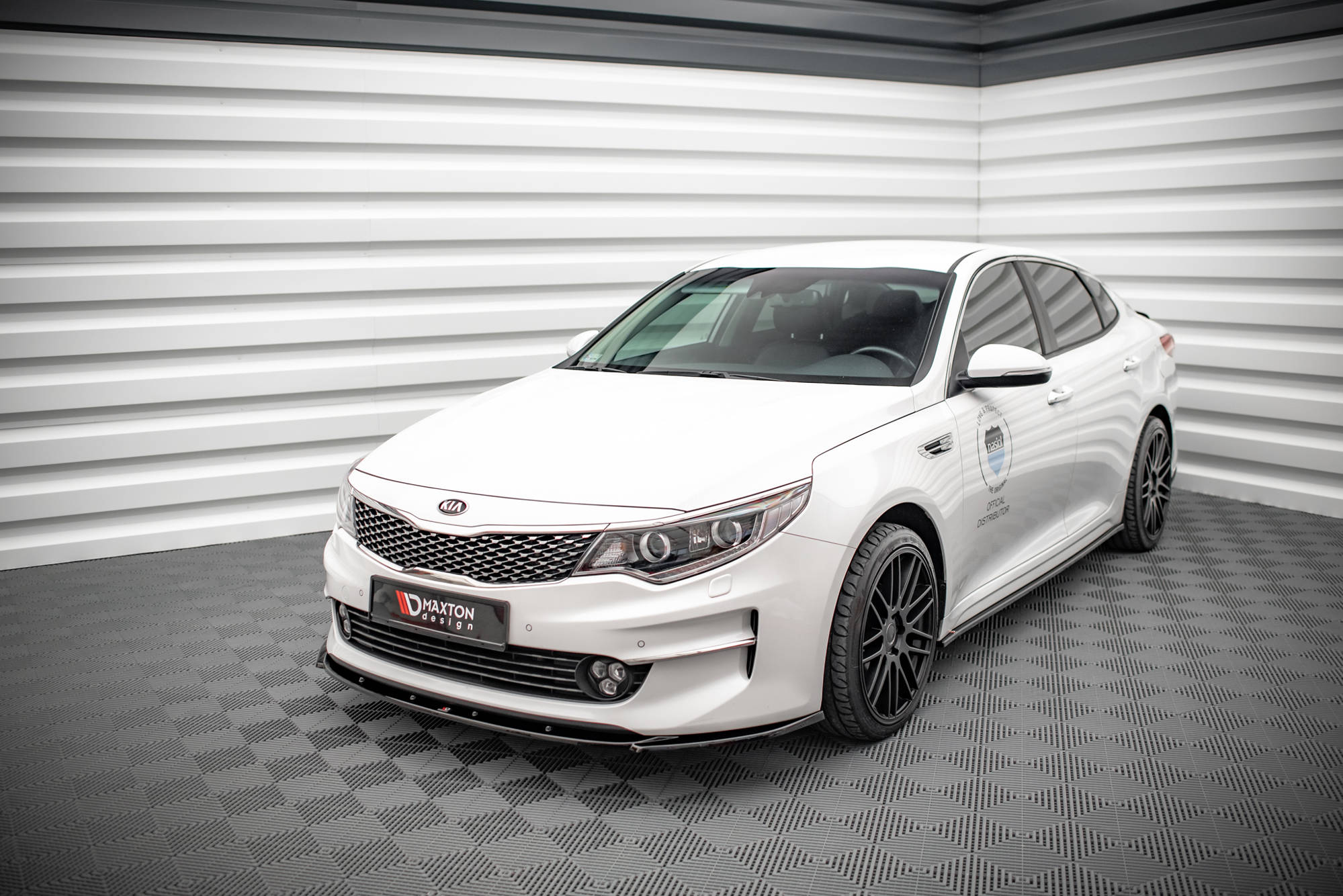Maxton Design Street+ Spoilerlippe Front Ansatz V.2 passend für Kia Optima Mk4 schwarz Hochglanz