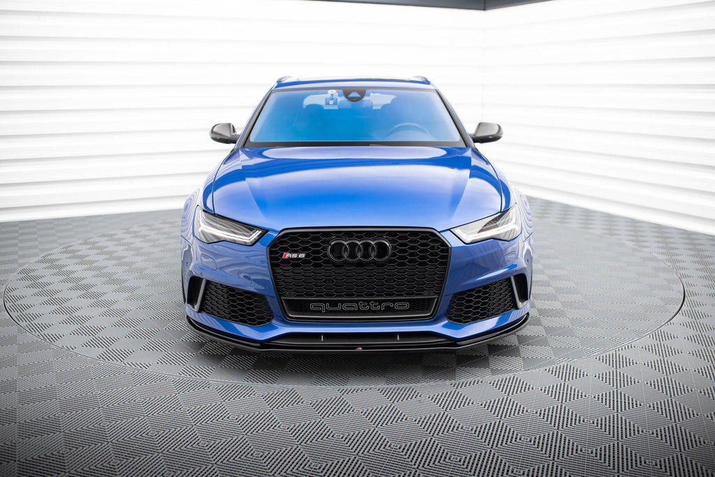 Maxton Design Street+ Spoilerlippe Front Ansatz V.1 passend für Audi RS6 C7 / C7 Facelift schwarz Hochglanz