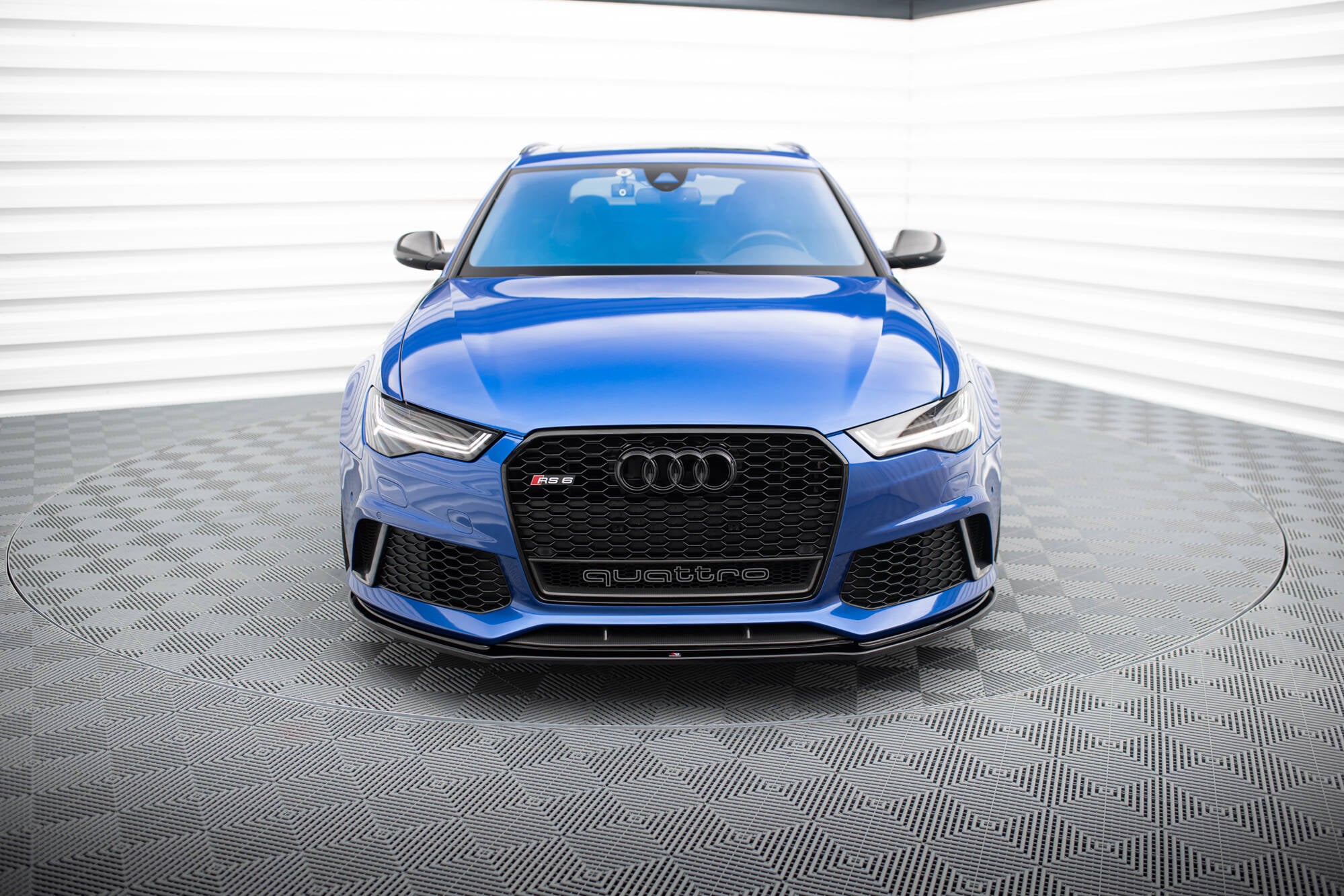 Maxton Design Street+ Spoilerlippe Front Ansatz V.1 passend für Audi RS6 C7 / C7 Facelift schwarz Hochglanz