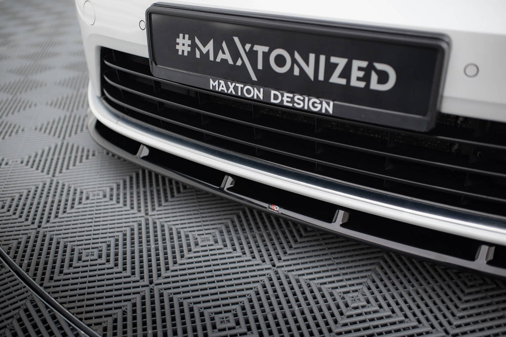 Maxton Design Street+ Spoilerlippe Front Ansatz V.6 passend für VW Golf R / R-Line Mk7 schwarz Hochglanz
