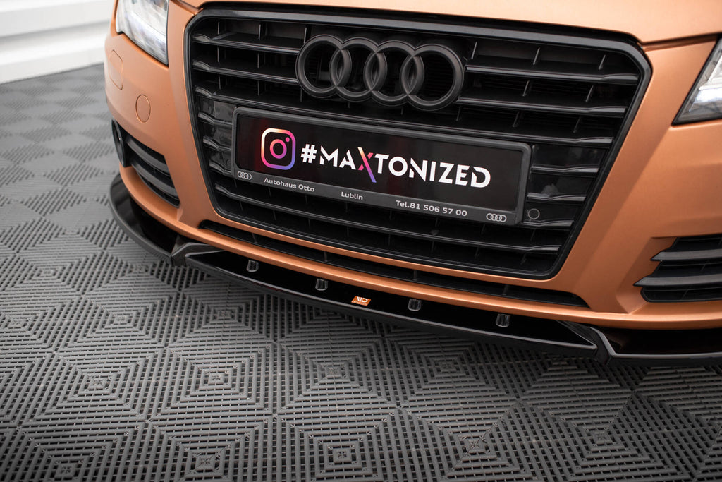Maxton Design Street+ Spoilerlippe Front Ansatz V.2 passend für Audi A7 C7 schwarz Hochglanz