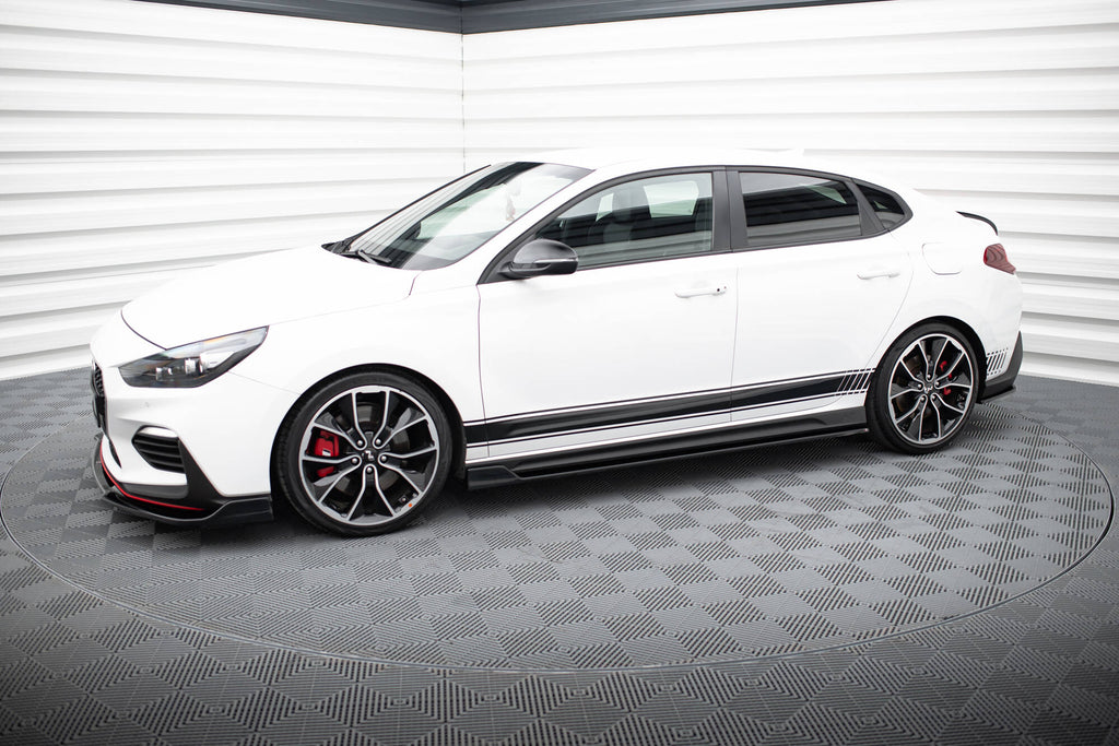 Maxton Design Street+ Seitenschweller Leisten passend für V.5 Hyundai I30 N / N-Line Hatchback / Fastback Mk3 / Mk3 Facelift schwarz Hochglanz