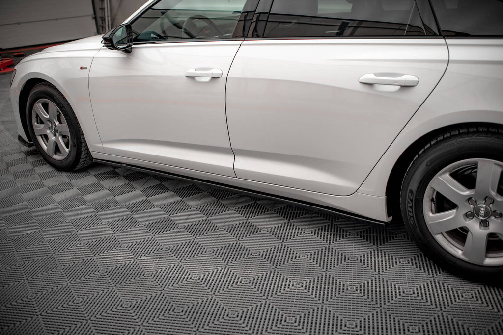 Maxton Design Street+ Seitenschweller Leisten passend für Audi A6 C8 schwarz Hochglanz