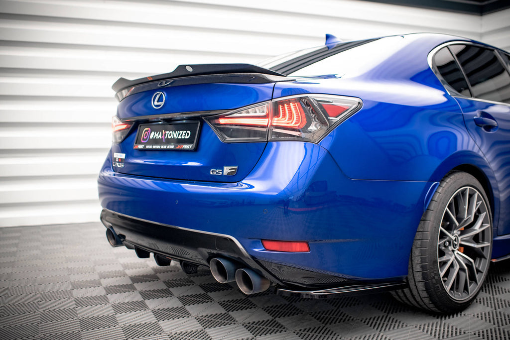 Maxton Design Diffusor Heck Ansatz passend für Lexus GS F Mk4 Facelift schwarz Hochglanz