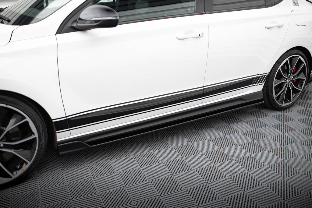 Maxton Design Street+ Seitenschweller Leisten passend für V.5 Hyundai I30 N / N-Line Hatchback / Fastback Mk3 / Mk3 Facelift schwarz Hochglanz