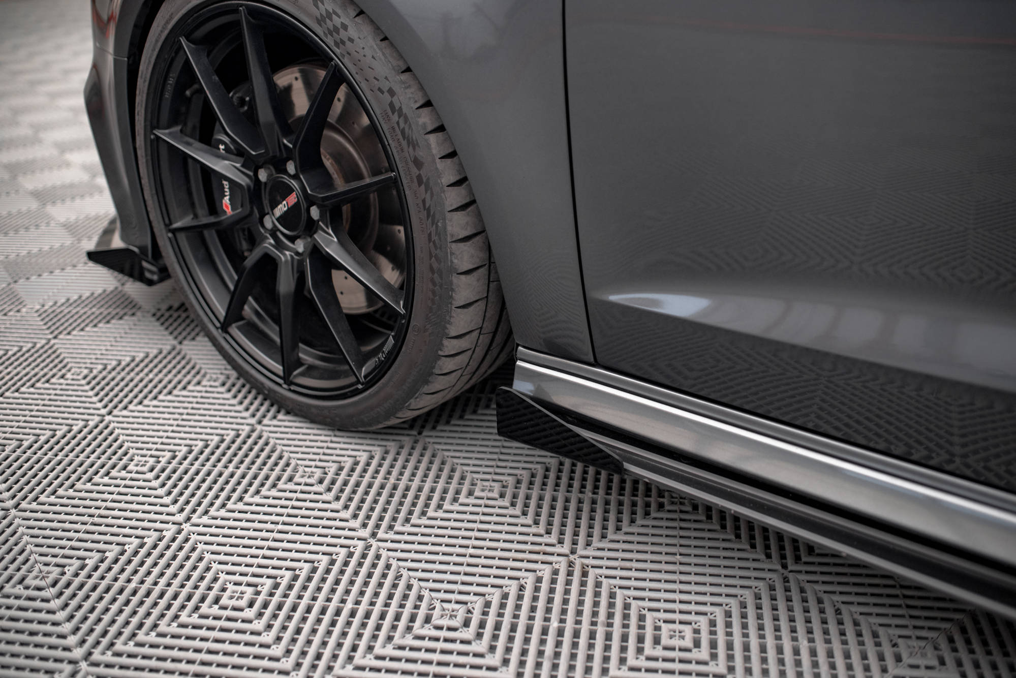 Maxton Design Seitenschweller Flaps passend für Audi S3 / A3 S-Line Sportback 8V Facelift schwarz Hochglanz