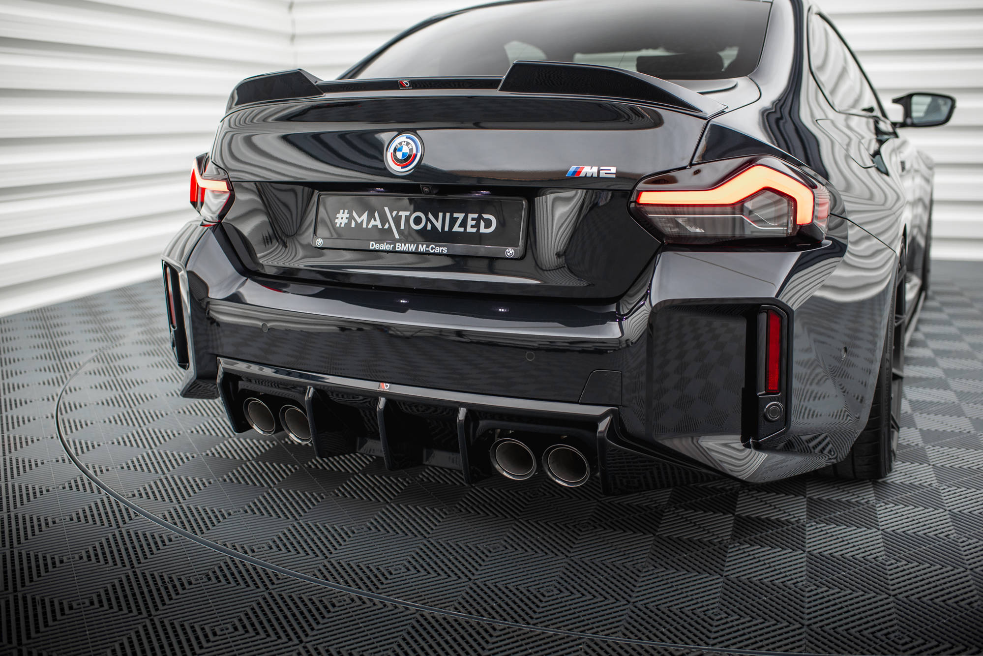 Maxton Design Diffusor Heck Ansatz V.1 passend für BMW M2 G87 schwarz Hochglanz