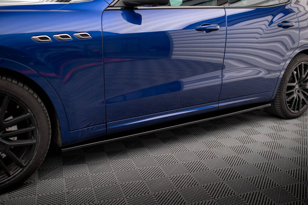 Maxton Design Street+ Seitenschweller Leisten passend für Maserati Levante GTS / Trofeo Mk1 schwarz Hochglanz