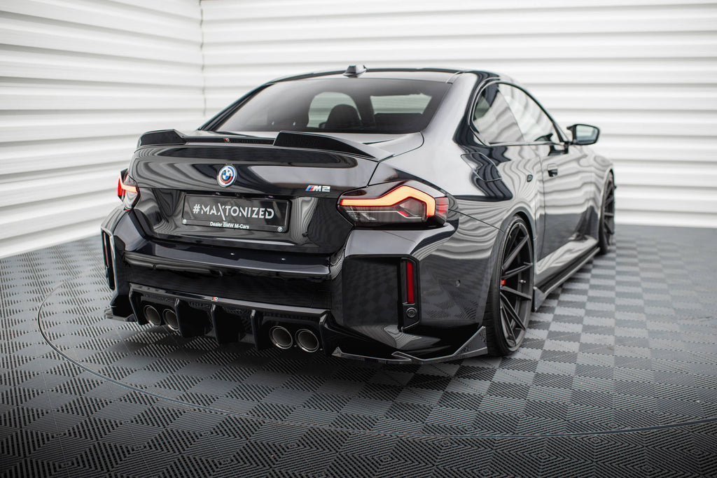 Maxton Design Heck Ansatz Flaps Diffusor V.4 passend für (Für heckansatz v.1) BMW M2 G87 schwarz Hochglanz