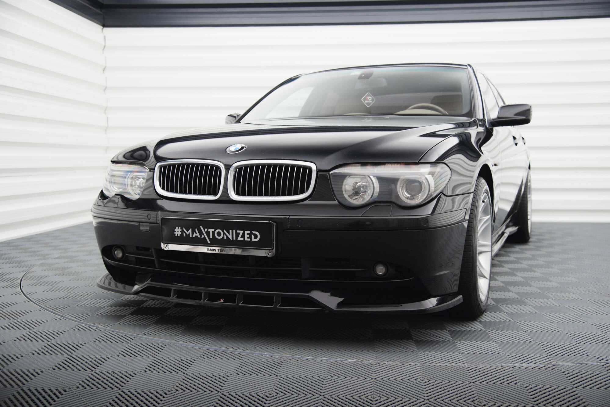 Maxton Design Street+ Spoilerlippe Front Ansatz passend für BMW 7 E65 schwarz Hochglanz