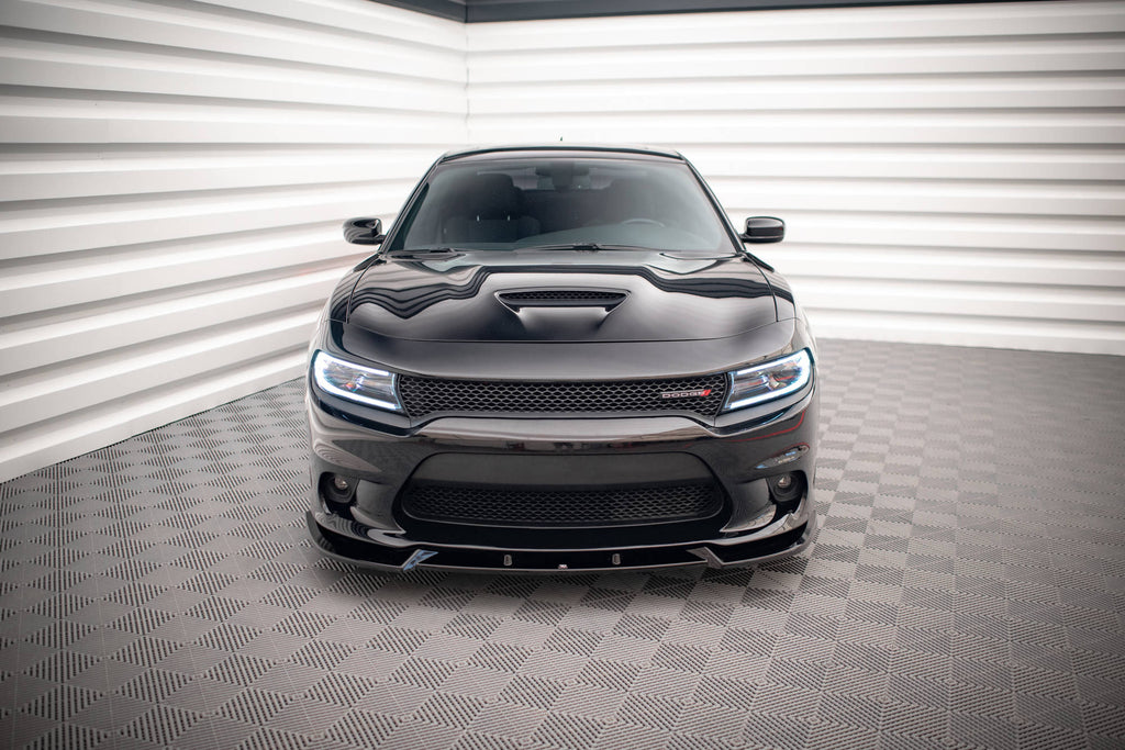 Maxton Design Street+ Spoilerlippe Front Ansatz V.2 passend für Dodge Charger SRT Mk7 Facelift schwarz Hochglanz