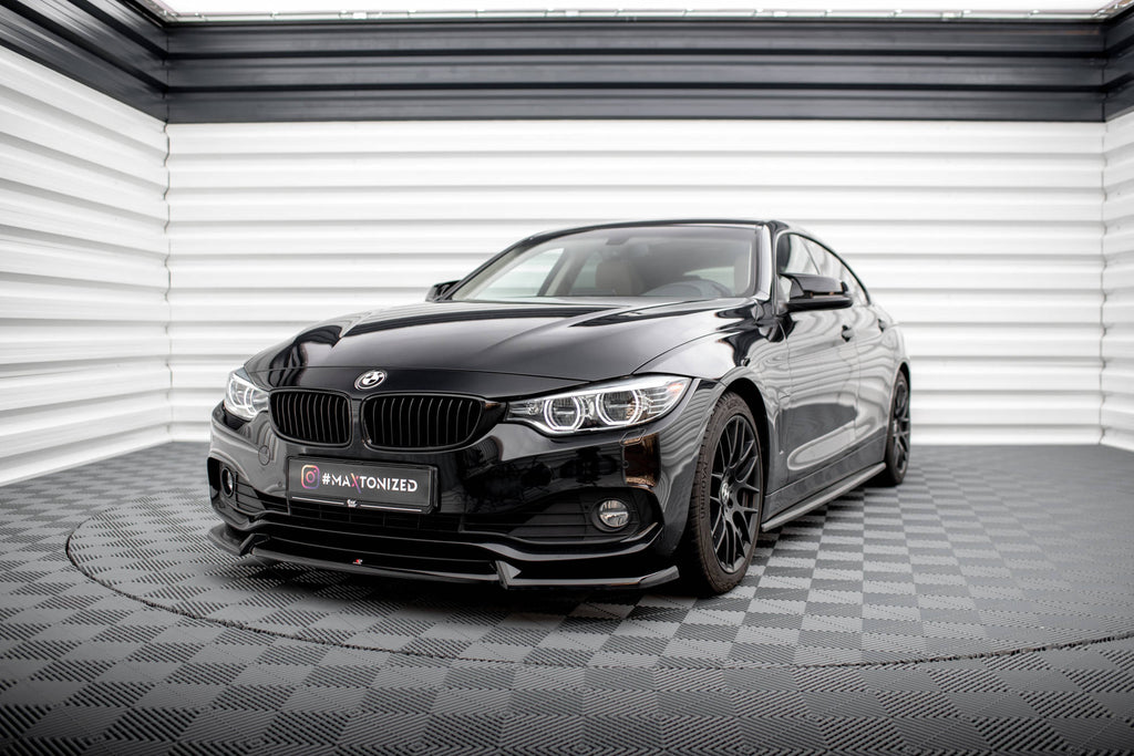 Maxton Design Street+ Spoilerlippe Front Ansatz V.2 passend für BMW 4er Coupe / Gran Coupe / Cabrio F32 / F36 / F33 schwarz Hochglanz