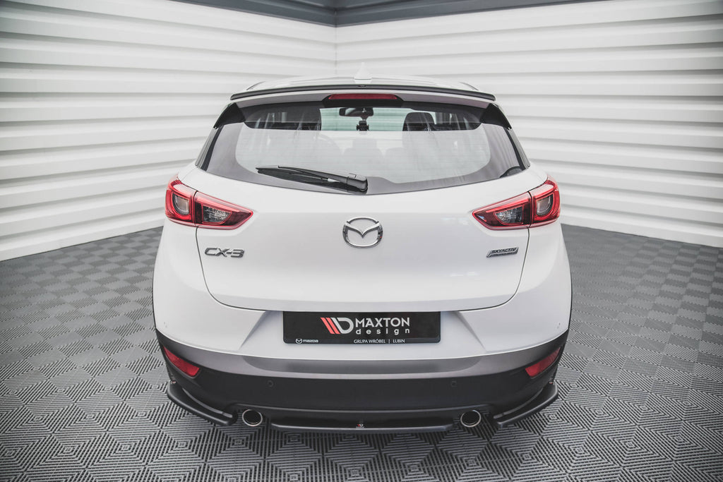 Maxton Design Heck Ansatz Flaps Diffusor passend für Mazda CX-3 schwarz Hochglanz