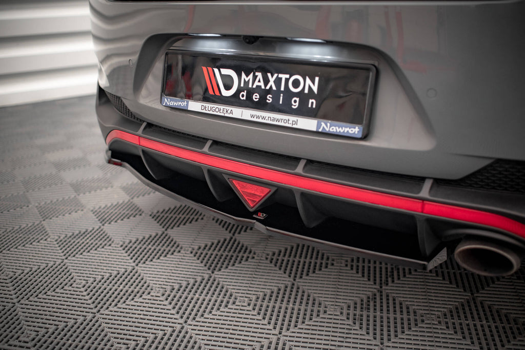 Maxton Design Heck Ansatz Flaps Diffusor passend für Hyundai I30 Fastback N-Line Mk3 Facelift schwarz Hochglanz