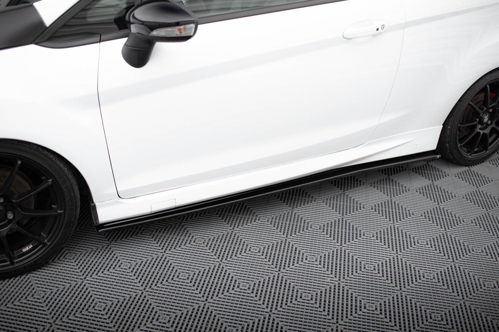Maxton Design Seitenschweller Diffuser Ford Fiesta ST / ST-Line Mk7 / Mk7 Facelift schwarz Hochglanz für Ford Fiesta ST