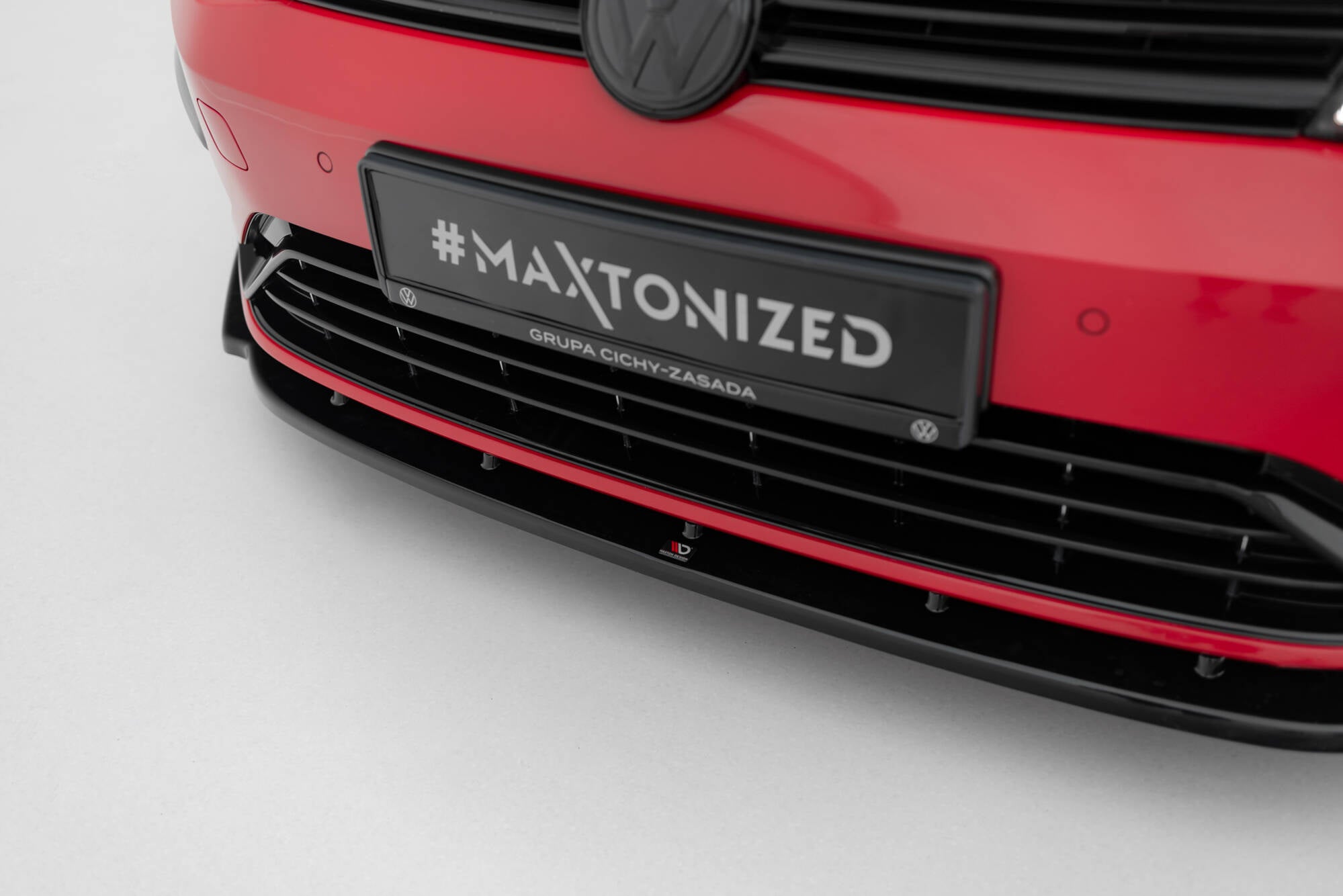 Maxton Design Street+ Spoilerlippe Front Ansatz V.1 passend für VW Golf R / R-Line Mk7 Facelift schwarz Hochglanz