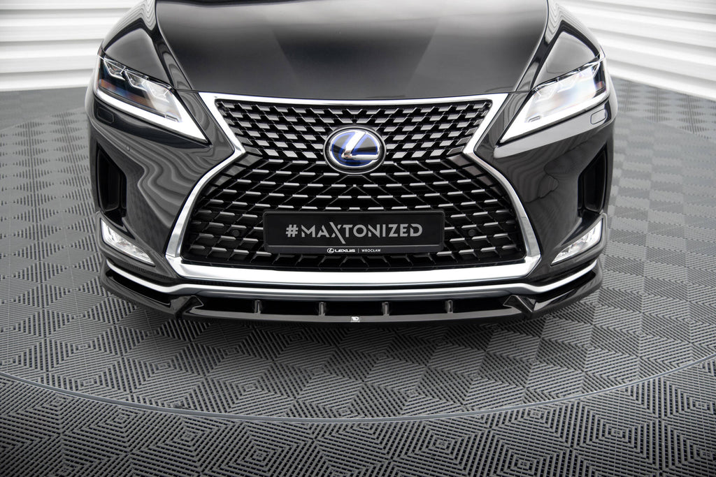 Maxton Design Street+ Spoilerlippe Front Ansatz passend für Lexus RX Mk4 Facelift schwarz Hochglanz