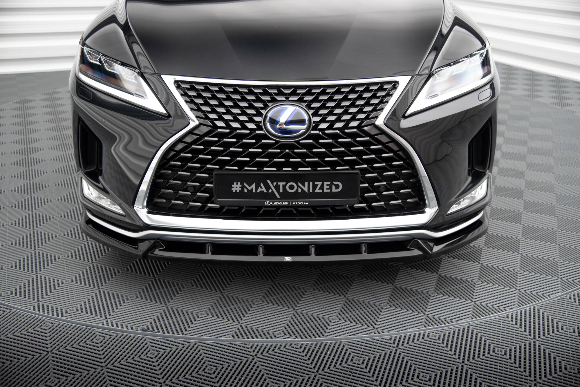 Maxton Design Street+ Spoilerlippe Front Ansatz passend für Lexus RX Mk4 Facelift schwarz Hochglanz