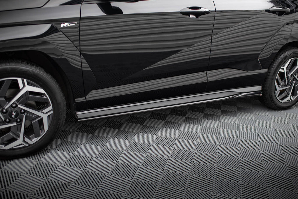 Maxton Design Street+ Seitenschweller Leisten passend für Hyundai Kona N-line Mk2 schwarz Hochglanz