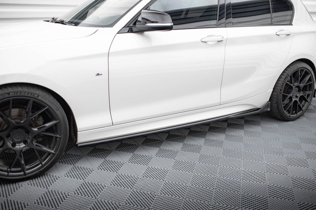 Maxton Design Street+ Seitenschweller Leisten passend für V.3 passend für CSL Look BMW 1er M-Paket / M140i F20 Facelift schwarz Hochglanz