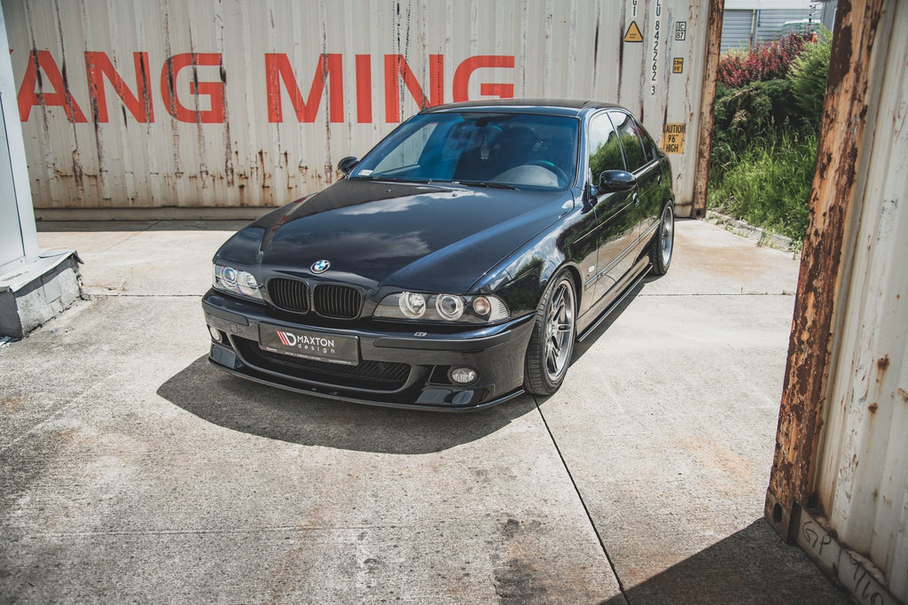 Maxton Design Street+ Spoilerlippe Front Ansatz passend für Seite + Street+ Spoilerlippe Front Ansatz passend für BMW M5 / 5 M-Paket E39 schwarz Hochglanz