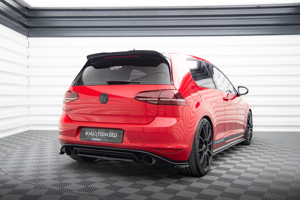Maxton Design Heck Ansatz Flaps Diffusor passend für VW Golf GTI Clubsport Mk7 schwarz Hochglanz