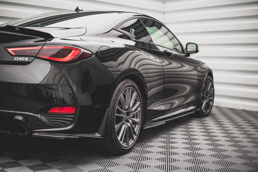 Maxton Design Street+ Seitenschweller Leisten passend für Infiniti Q60 S Mk2 schwarz Hochglanz