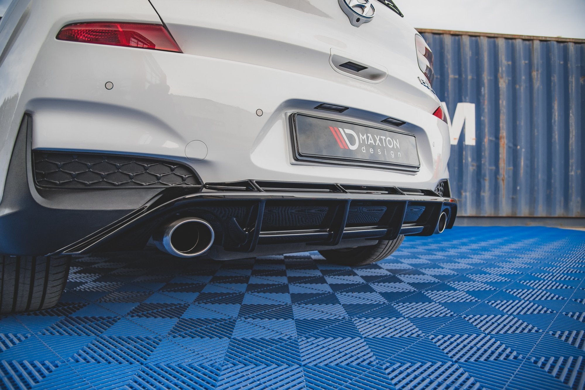 Maxton Design Diffusor Heck Ansatz V.3 passend für Hyundai I30 N Mk3 Hatchback schwarz Hochglanz