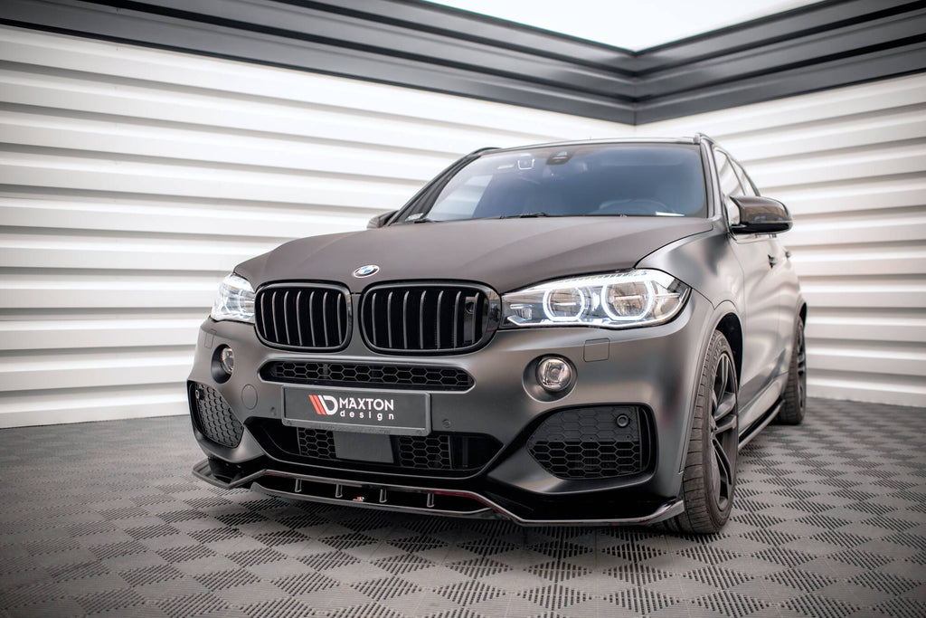 Maxton Design Street+ Spoilerlippe Front Ansatz V.2 passend für BMW X5 M-Paket F15 schwarz Hochglanz