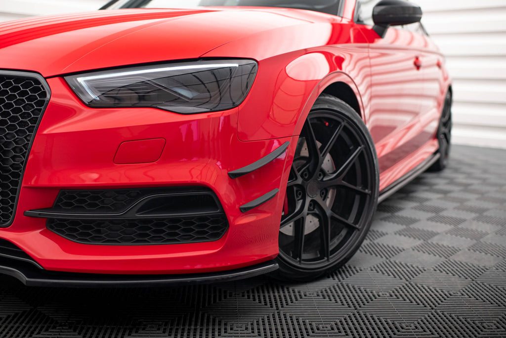 Maxton Design Stoßstangen Flaps Wings vorne Canards passend für Audi S3 / A3 S-Line 8V Limousine / Cabrio