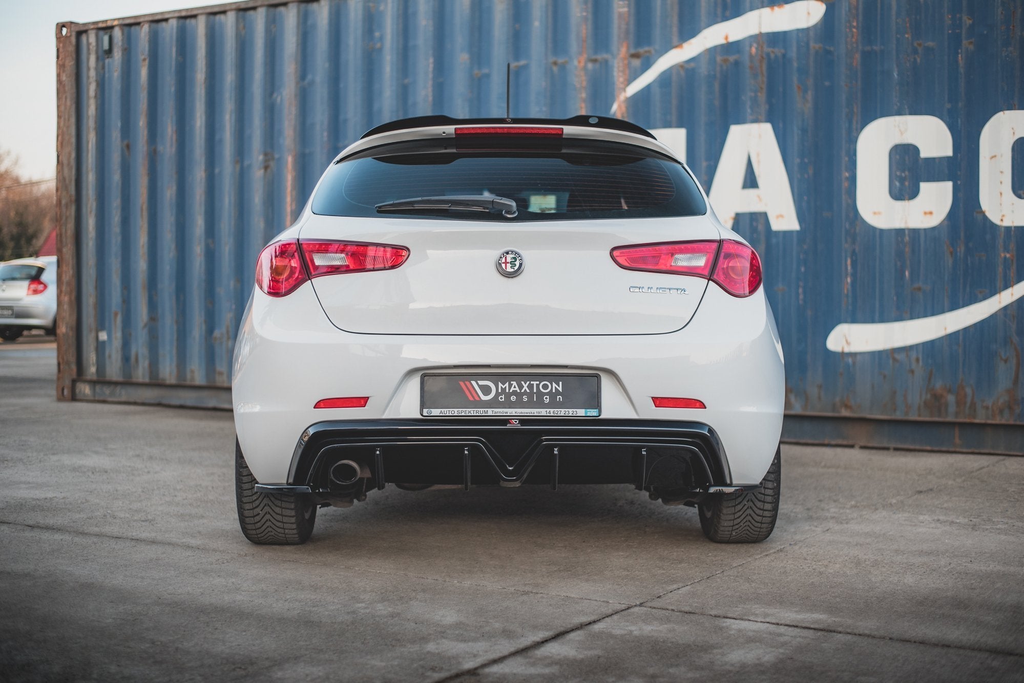 Maxton Design Diffusor Heck Ansatz passend für Alfa Romeo Giulietta (Einzelauspuff li.)