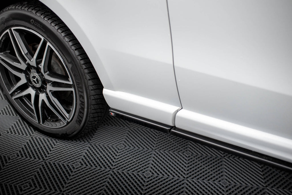 Maxton Design Street+ Seitenschweller Leisten passend für V.1 passend für Mercedes-Benz V-Klasse Extra Long AMG-Line W447 schwarz Hochglanz
