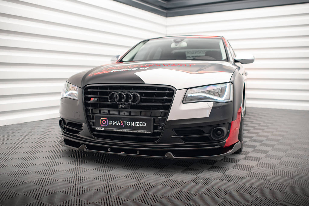 Maxton Design Street+ Spoilerlippe Front Ansatz V.2 passend für Audi S8 D4 schwarz Hochglanz