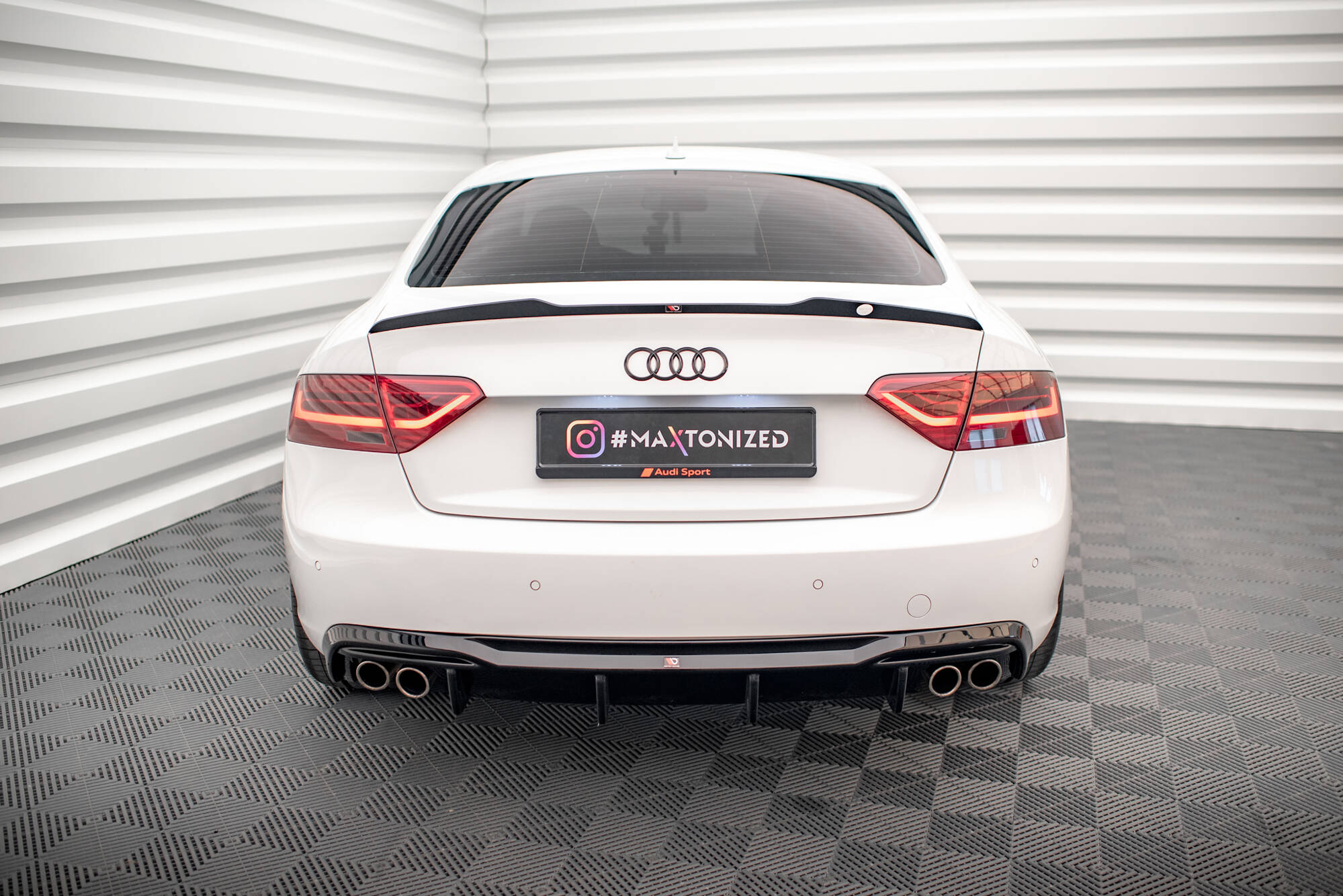 Maxton Design Diffusor Heck Ansatz passend für Audi A5 Sportback 8T Facelift (Doppelauspuff li. re.)
